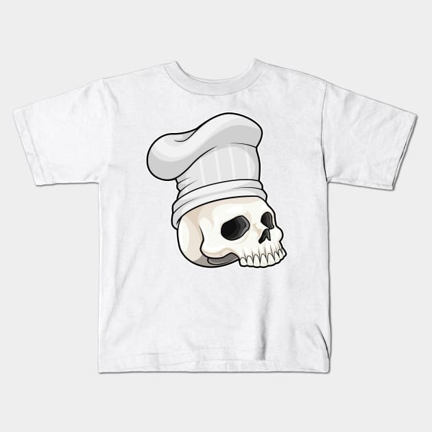 Skull as Cook with Chef hat Kids T-Shirt by Markus Schnabel